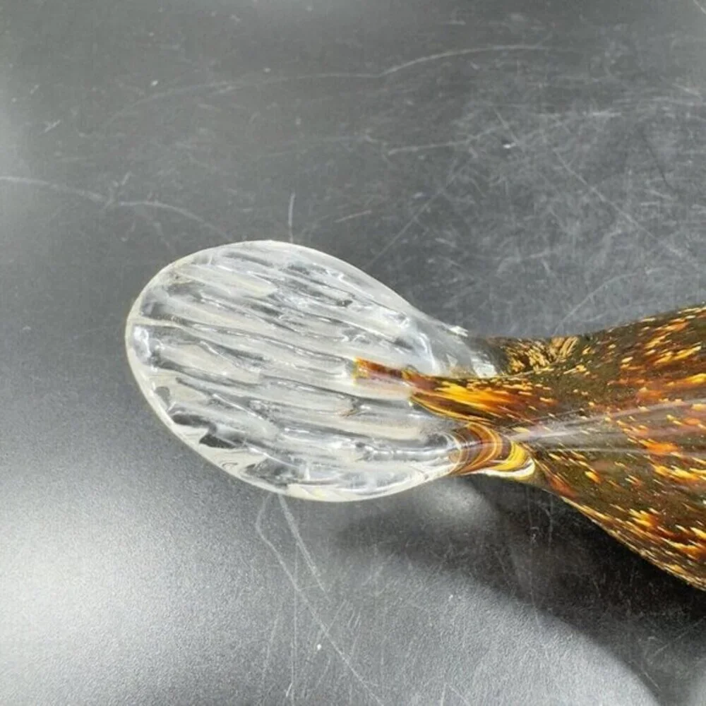 Hand Blown Art Glass Bird‎ Figurine Paperweight Glass Artist Signed JC Vintage